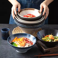 Japanische Keramik-Ramen-Schüssel, Porzellan-Salatschüssel, Nudelschüssel, Müsli- und Obstschale, Große Suppenschüsseln für Zuhause und Partys