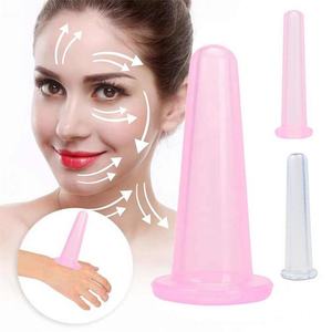 Ventouses en silicone pour massage anti-<span class=keywords><strong>cellulite</strong></span> à domicile, outil de thérapie, ventouses faciales durables, ventouses transparentes/roses - Product Image 2