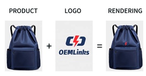 맞춤형 고품질 로고 프린트 방수 재사용 가능 백팩 스타일 커스텀 드로스트링 백 - Product Image 2