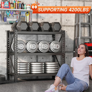 Estanterías Metálicas Ajustables de 3 Niveles, Protección Contra la Corrosión, Estanterías Apilables para Almacenamiento en Garaje o Almacén - Product Image 6