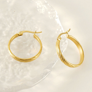 ZOGXIN Gold Hoop Earrings Geometric Round Shape For Women Gift Jewelry - Product Image 4