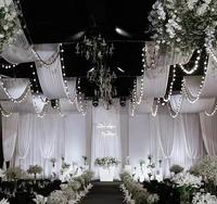 Nouveau design Rideau de fond suspendu en soie glacée réutilisable 60cm x 100cm pour décoration de mariage et d'hôtel