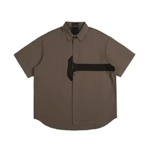 2023 Custom Printing Drop Shoulder Men's Casual Oversized Plus Size Work Shirts Button Up Down Shirt Mens