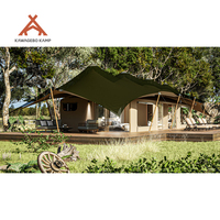 Tente de luxe Kawagebo Kamp (KK) pour le glamping en safari, en toile imperméable PVDF, quatre saisons, avec chambres et salon