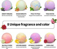 Vente en gros de bombes de bain aux huiles essentielles naturelles, boîte de luxe, parfum personnalisé, véganes, nettoyantes, boules effervescentes pour le bain, emballage de bombes de bain