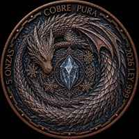Pièce commémorative en cuivre pur 999 de 5 oz, motif Dragon de Glace Nordique, en relief, peinte aux UV, pour collectionneurs - Vente en gros