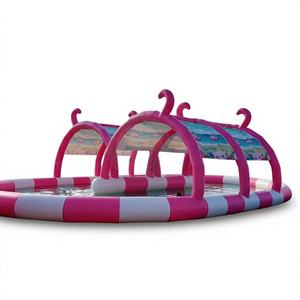 LINO Tobogán Acuático Inflable Blanco de PVC Comercial de Gran Venta con Piscina para 10-12 Personas - Product Image 1