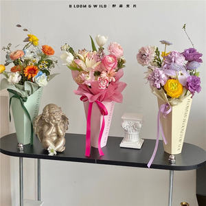 Petit paquet <span class=keywords><strong>cadeau</strong></span> coupe de fleurs panier rose cartes en papier emballage fleur de châtaignier d'eau de rose boîte de petits bouquets recyclable - Product Image 3