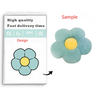 Coussin de tournesol à six pétales en peluche super doux brodé <span class=keywords><strong>baie</strong></span> vitrée fleur rose coussin de siège pour enfants avec fonction de soulagement du stress - Product Image 1