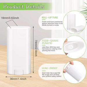 Hộp đựng lăn khử mùi bằng nhựa cấp thực phẩm, không chứa BPA, dạng tuýp xoay, trống - Product Image 2