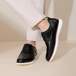 รองเท้าอ็อกซ์ฟอร์ดแบบผูกเชือกสำหรับผู้ชาย ปี 2026 คุณภาพสูง สไตล์ลำลองสำหรับธุรกิจ หนังแท้ ด้านบนกันน้ำ ระบายอากาศได้ดี ดีไซน์ Evergreen - Product Image 2