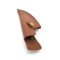 Étui à couteau en cuir véritable de haute qualité, léger, imperméable, avec fermeture sécurisée par bouton, pour couteaux à lame fixe, personnalisable OEM