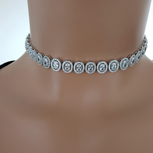 925K Sterling <b>Silver</b> Oval <b>Choker</b> Luxury Jewellery Fashion Collar Necklace - Product Image 2