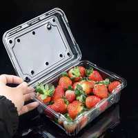 Clara al por mayor de fruta de plástico clamshell punnet caja de envase de embalaje