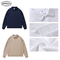 Polo à manches longues coupe ample 300G avec épaules tombantes pour le printemps et l'automne, idéal pour le quotidien, avec service de personnalisation de logo en gros