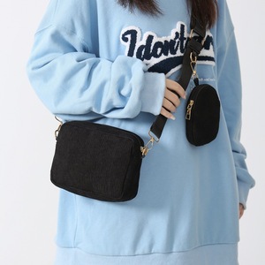 Bolso Bandolera Pequeño con Bolsa Extraíble, Bolso Cruzado de Pana con Rayas para Teléfono Celular, para Viajes y Correr, para Chicas - Product Image 6