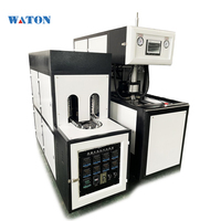 Máquina Sopladora de Botellas PET/PP Semiautomática con Control PLC, Bomba, Motor, Rodamiento, Ahorro de Energía, Fácil Operación para Botellas de Agua de 5 Litros