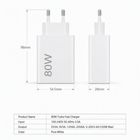 Chargeur rapide pour téléphone 80W avec câble de 1 m, kit logo personnalisé, chargeur mural multi-protocoles, charge rapide, CE FCC RoHS, vente en gros