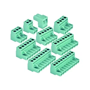 Kinghelm 90 degree green 5.08mm 7Pin Pluggable Terminal Block Board to Board Connector Pcb 2 pins to 10 pins terminal block