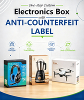 Boîte cadeau en papier écologique personnalisée pour l'électronique grand public avec logo, pour la vente au détail, protection durable, faible quantité minimale de commande