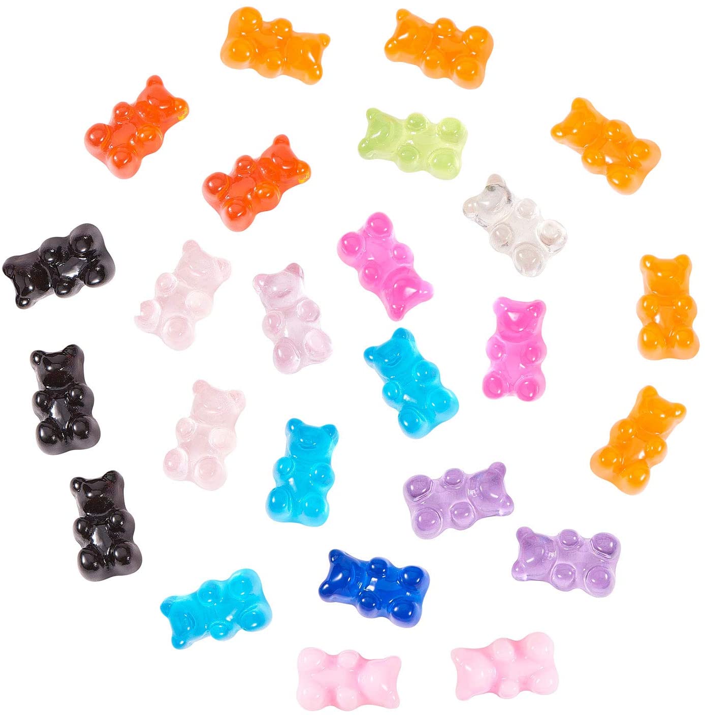 Оптовая продажа, милая Смола Gummy медведя подвески кулоны из нержавеющей стали с плоской задней кабошоны красочные конфеты медведя ожерелья подвески