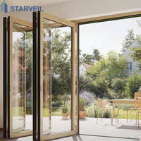 Système de porte coulissante pliante moderne Starveil, étanche, en acier inoxydable, double vitrage, pour entrée extérieure