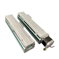 Módulo de movimiento lineal de aluminio de alta velocidad y precisión con guía lineal integrada, actuador y rodamientos para robot cartesiano de recogida y colocación.