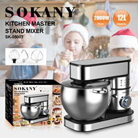 Robot pâtissier Sokany 05003 de haute qualité, pétrissage 12L, bol en acier inoxydable, robot culinaire