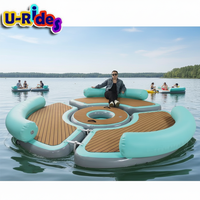 Bar Flottant Gonflable de 3m de Diamètre, Île Flottante en Vinyle pour Mer et Lac