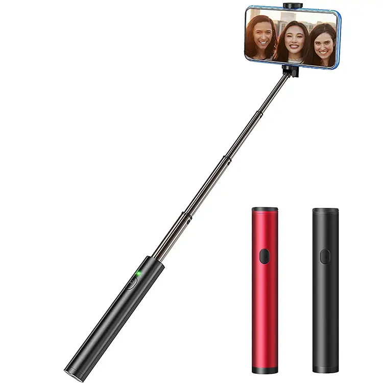 Bastão de selfie 3 em 1 sem fio, bastão com bluetooth para android e ios, portátil, monopé, obturador remoto, extensível, mini bastão de selfie