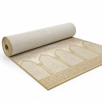 Tapis de mosquée en nylon tufté à la machine, du mur au mur, durable et antidérapant pour usage en mosquée et centre islamique