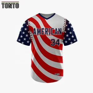 युवा वयस्कों के लिए कस्टम सब्लिमेशन बेसबॉल टी शर्ट शर्ट 3 4 आस्तीन