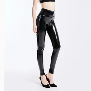 Женские облегающие леггинсы из искусственной кожи с высокой талией - Product Image 2