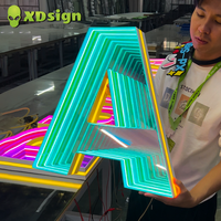 Lettres en relief 3D personnalisées Infinity Abyss, en acrylique transparent, étanches, contrôlées par Bluetooth, pour les magasins, les bars et les camions de nourriture en extérieur