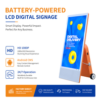 Écran d'affichage numérique portable de 32 pouces pour menu numérique alimenté par batterie, utilisation en extérieur, lecteur multimédia publicitaire pour restaurant