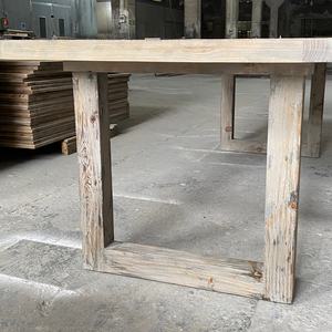 Muebles de Comedor, Mesa de Comedor Antigua Retro, Mesa de Comedor de Madera Maciza Reciclada para 8 Personas, para Cocina - Product Image 5