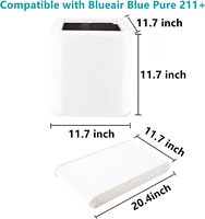 Filtre de remplacement Blue Pure 211 + compatible avec les purificateurs d'air Blueair Blue Pure 211 + et Max