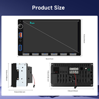 Autoradio Android Podofo 7 pouces avec écran tactile IPS, 6+128 Go, CarPlay, Android Auto, GPS, WiFi, FM, RDS, USB, avec clavier piano, OEM/ODM Factory