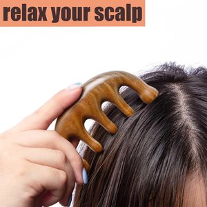 Peine de madera con logotipo personalizado, cepillo de masaje para el cuero cabelludo, peine de sándalo con alambre dorado para el crecimiento del cabello, peine de masaje, regalo para mujeres, cepillo de masaje para el cabello - Product Image 4