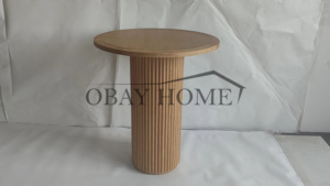 โต๊ะค็อกเทลทรงกลมสไตล์ทันสมัย โต๊ะไม้เนื้อแข็งสำหรับงานอีเว้นท์ให้เช่า โต๊ะกลมลายร่อง โต๊ะบาร์ไม้สำหรับงานแต่งงาน - Product Image 6
