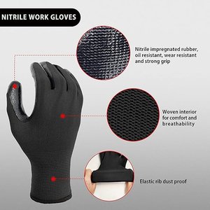 Custom Logo Waterproof Anti-slip Nitrile Coated Safety Work <strong>Gloves</strong> for Men, Ideal for Construction Use - Product Image 3