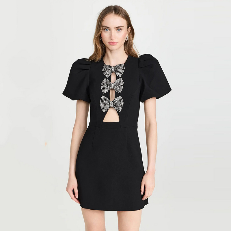 Shop C3440 Western Style Club Party Dress - Puff Short Sleeve