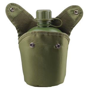 Free sample Top-Grade Aluminum <b>1</b>-<b>Litre</b> Drinking Tactical <b>Water</b> Cateen with Green and Black Camouflage Cover - Product Image 4