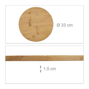 Tabla Redonda <span class=keywords><strong>de</strong></span> Bambú para <span class=keywords><strong>Cortar</strong></span> <span class=keywords><strong>Pizza</strong></span> con Guías Integradas, Bandeja <span class=keywords><strong>de</strong></span> Madera Natural para Servir <span class=keywords><strong>Pizza</strong></span>, Pan y Charcutería - Product Image 4