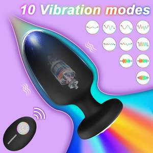 <span class=keywords><strong>Plug</strong></span> Anal Vibrador de Silicone com Luz LED Recarregável por USB e Controle Remoto Sem Fio para Casais e Homens - Product Image 2