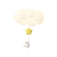 Lámpara de Techo LED de Espectro Completo Estilo Crema para Habitación Infantil, con Control Remoto, Tres Colores Atenuables, Diseño Nórdico