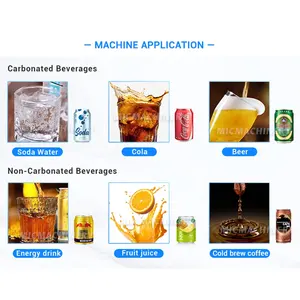 Small Automatic Aluminum Tin Can Soda Juice Filling Carbonated Drink Beer Beverage Canning Machine