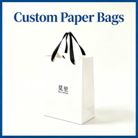 Sacs shopping en papier kraft brun de luxe avec logo personnalisé, vente en gros, sacs cadeaux recyclables pour boutiques, poignée en ruban, emballage OEM ODM
