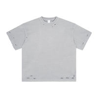 Camiseta Unisex Vintage de 275 g/m², 100% Algodón Tejido, Ecológica, Transpirable, Antiarrugas, Talla Grande, Lavada con Ácido
