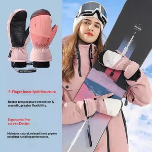 Toptan Özelleştirilmiş Unisex Kış Eldivenleri Termal Polar Astarlı Su Geçirmez Kaymaz Tek Kişilik Snowboard Kayak İçin - Product Image 2